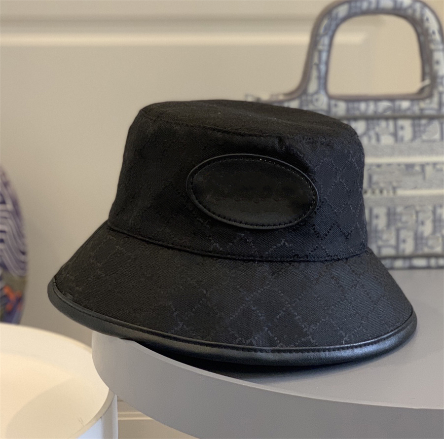

Designer Women Bucket Hat Fashion Men Fisherman Buckets Hats Patchwork Cap High Quality Summer Sun Visor, Black
