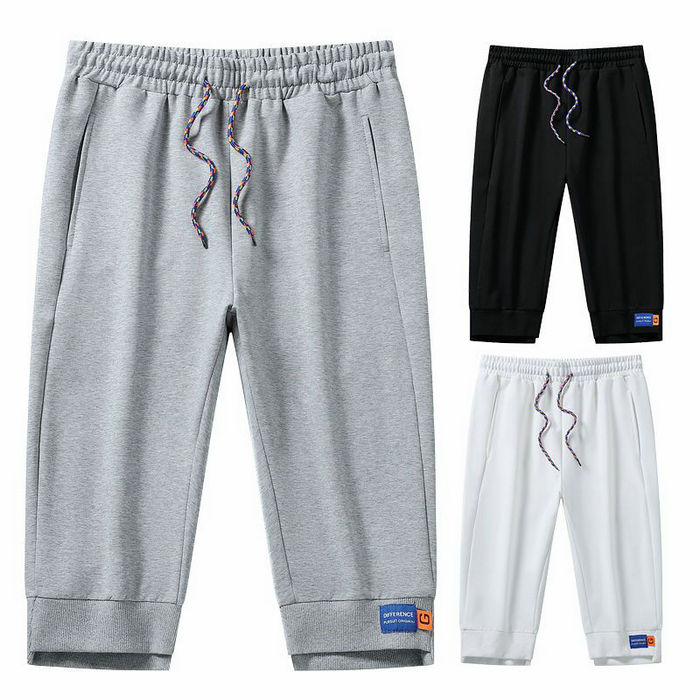 

2022 Men's White Shorts Summer Cotton Casual Streetwear Solid Color Joggers Running Short Pants Brand Men Gym Shorts, Black