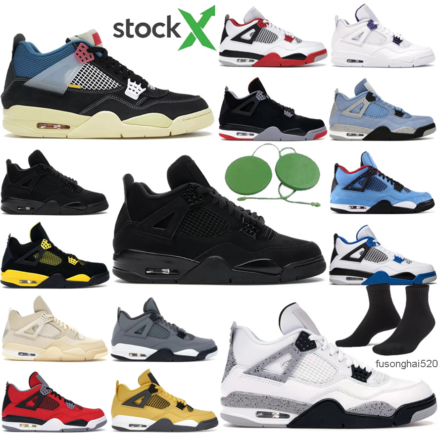 

Shoes Men Jumpman 4 4s Basketball Shoe Red Thunder Infrared Black Cat Bred University Blue Sail Cool Grey Shimmer Royalty Womens Mens, Color # 38