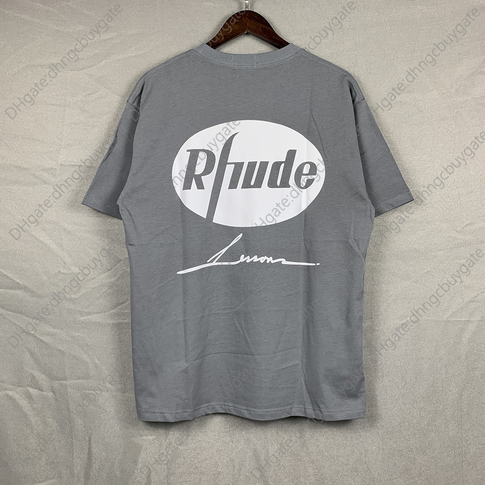 

designer t shir high version summer american brand rhude eagle head prined shor sleeve tshir for men and women shir brand high qualiy, Gray