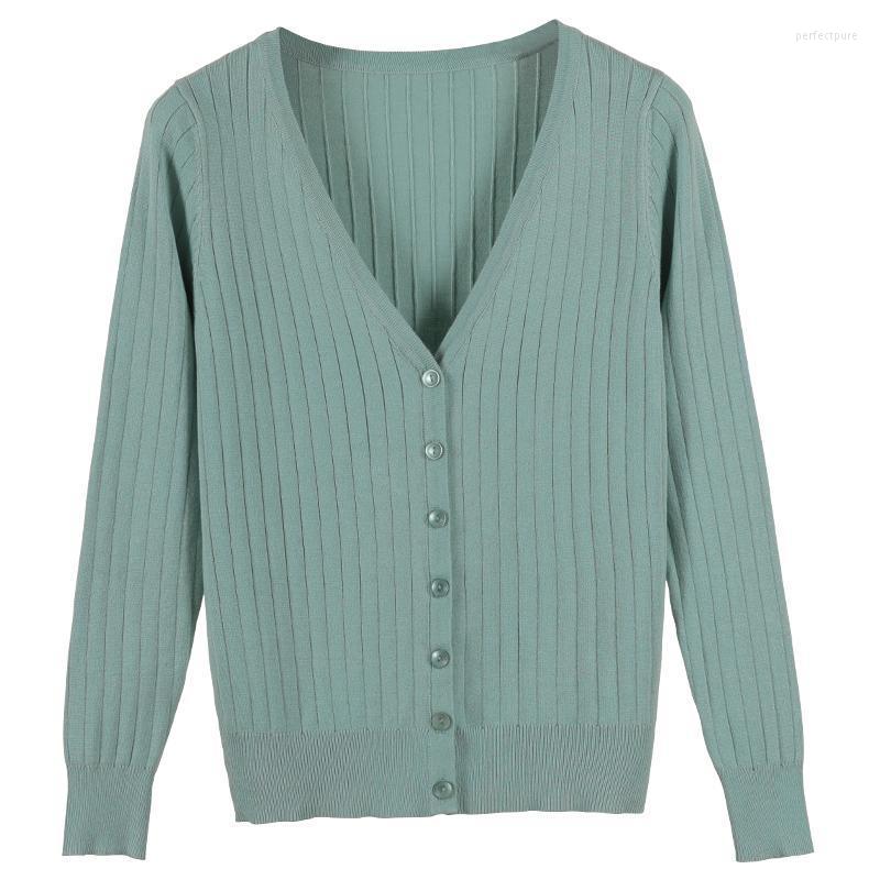 

Women' Knits & Tees 2022 Autumn Women Knitted Cardigan Fashion V-Neck Long Sleeve Solid Sweater Single Button Casual Knit Coat PZ624 Perf22, Green