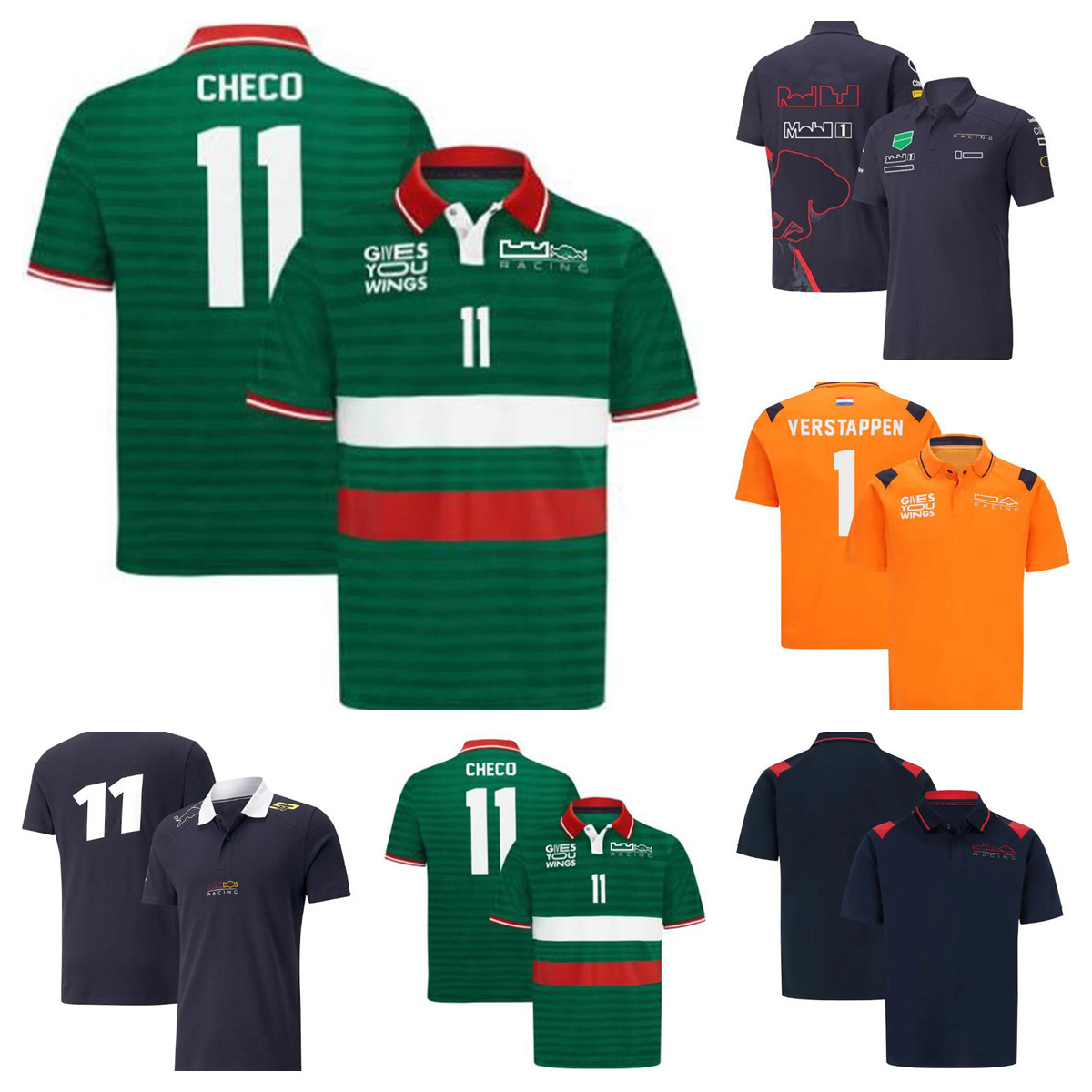 

2022 new F1 racing polo suit summer team lapel T-shirt with the same custom