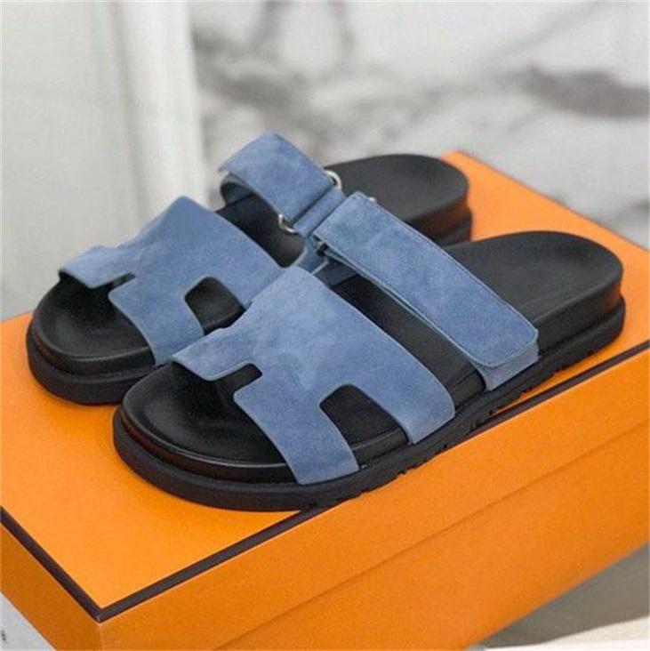 

Designer Chypre Slippers Beach Classic Flat Sandals Luxury Summer Lady Leather Flip Flops Top Quality Men Women Slides Size 35-44 With Box, Color2
