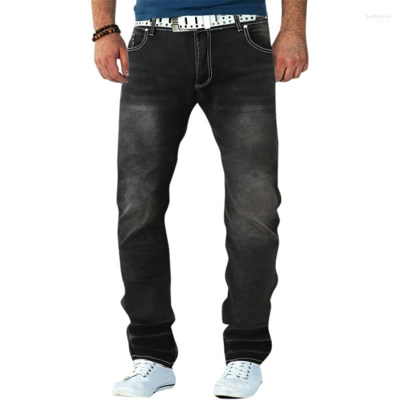 

Men's Jeans Men's Casual Solid Denim Pants Mid Waist Zipper Pocket Elastic Sexy Fashion Trousers Pant Loose TrouserMen's Men'sMen's Bert, Grey