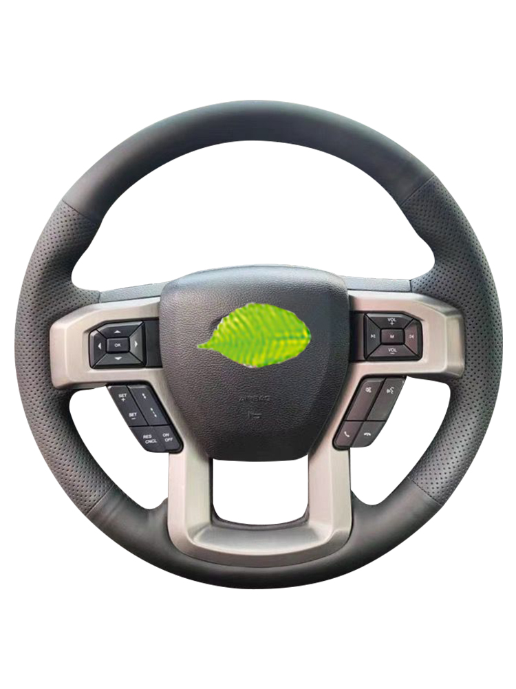 

DIY Hand Stitching Steering Wheel Handle Cover For Ford F150 Top Leather Accessories