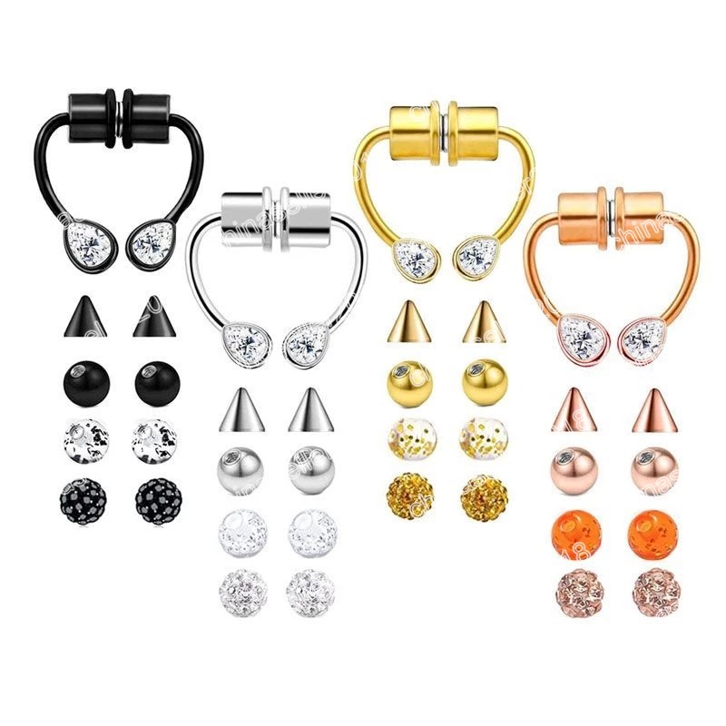 

Fake Piercing Nose Ring 2022 Fashion Magnetic Hoop Septum Rings For Women Body Jewelry