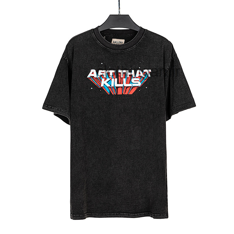 

Designer t Shirts 2022 Gallerydept Mens Fashion High of Alphabet Printing Washing Water Men' Women' Short Sleeve T-shirt OCGI, Black