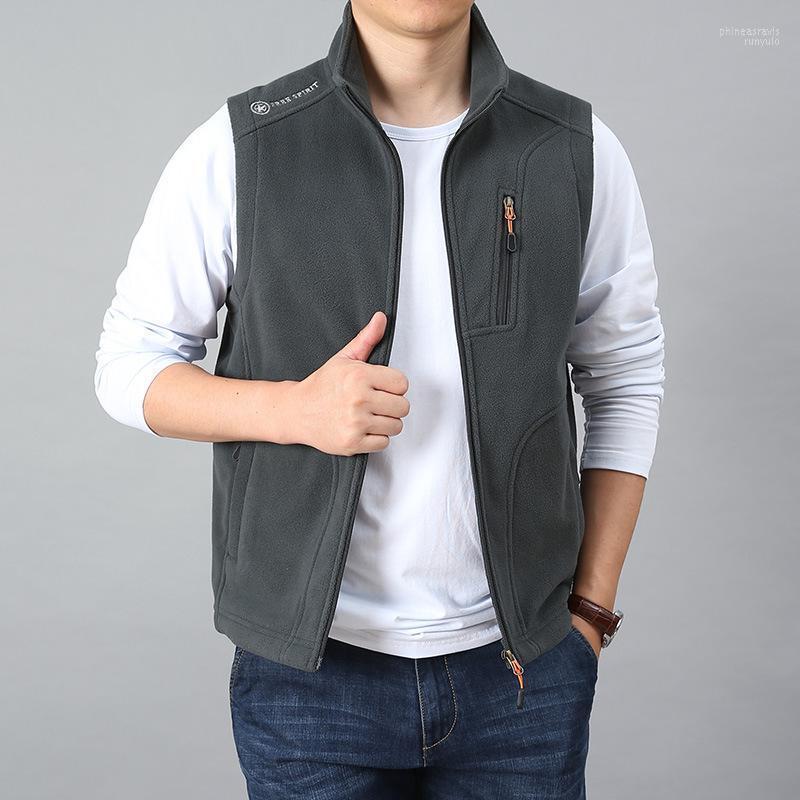 

Men's Vests Style Vest Fleece Polar Outdoor Sports Sweater Jacket Phin22, Black
