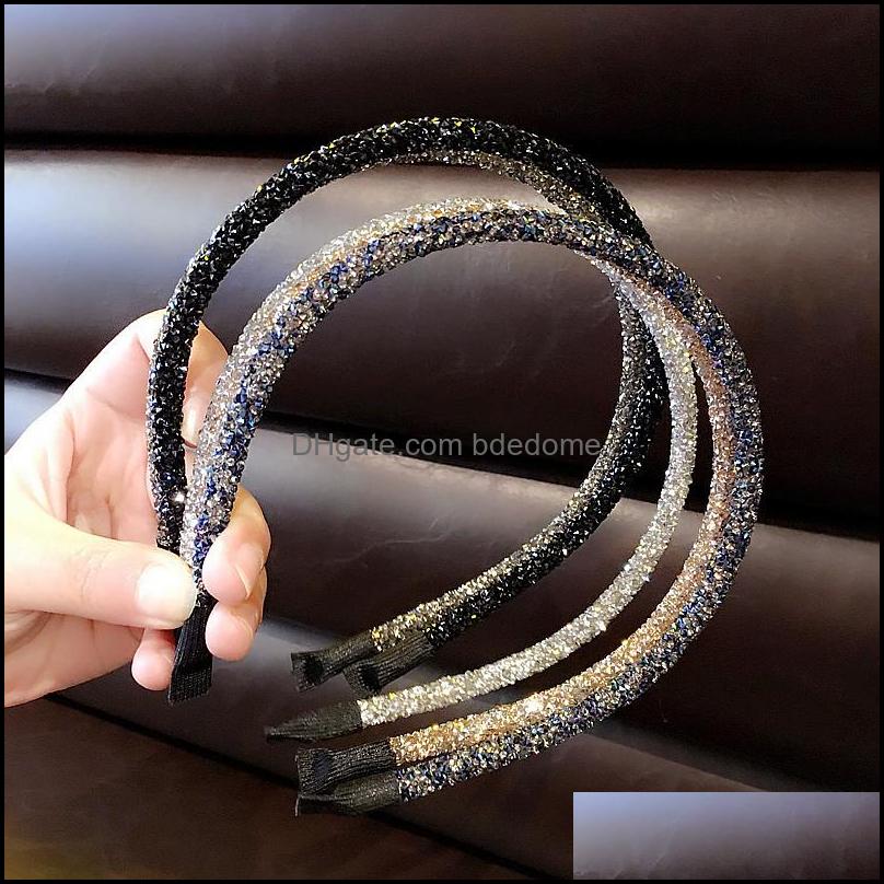 

Hair Rubber Bands New Fl Drill Rhinestone Hoop Headband Band For Women Girls Shining Accessories 1Pcs Fanssee Drop Bdedome Dhgex