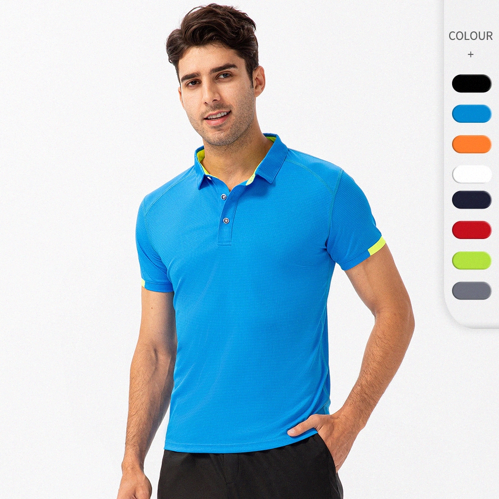 Polo masculin d'été Lulu Sports Yoga à manches courtes Sweatshirt Homme en vrac Sweats Casual Lu Shirt Activity Activity Cithirt Lu P9JO #