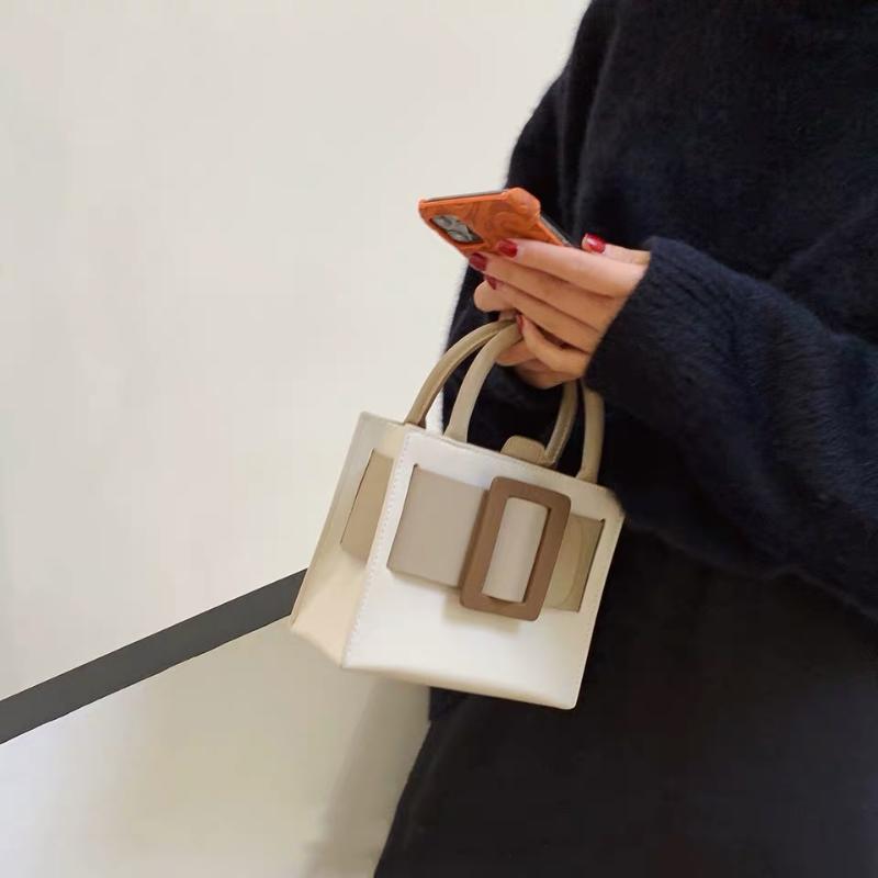 

Evening Bags Brand Ladies Elegant Square White Small Bag Luxury Women Messenger Designer Tote Leather Handbags Panelled Shoulder, Khaki
