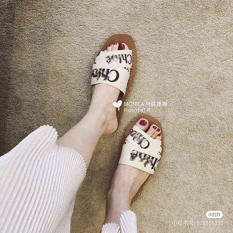 

Flat Slippers Women's Summer Fashion Wear Beach Sandals Temperament Large Size Shoes, Black