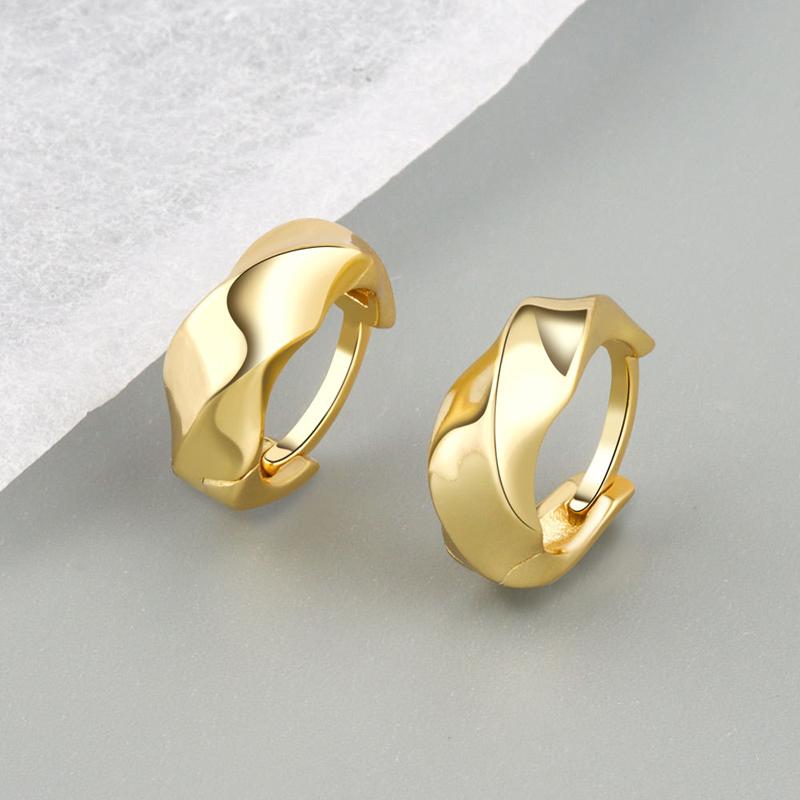 

Hoop & Huggie Simple Chic Small Twist Earrings For Women Fashion 925 Sterling Silver Earring Jewelry Lady Daily Wear AccessoriesHoop