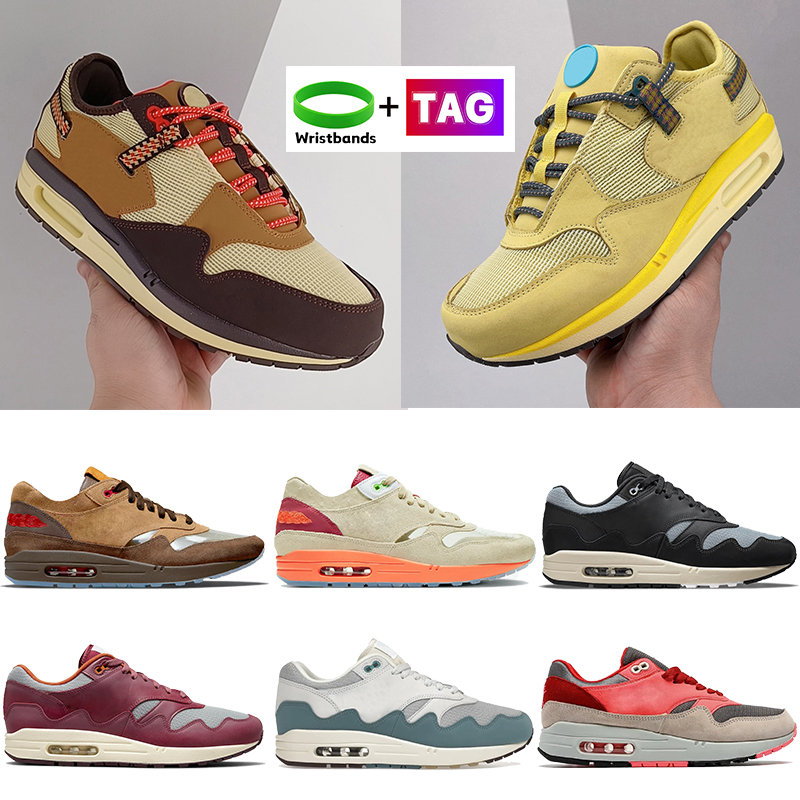 

Cushion Maxs 1s 87s men women Running Shoes Cactus Saturn Gold Baroque Brown kiss of dead tea Clot Solar Red Pastel Multi Patta waves black Beige Grey Sneakers, No.17- shoes box
