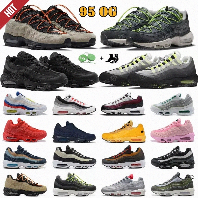

95 Mens Running Shoes OG 95s 95OG Trainers Triple Black Recraft Cork Greedy Dark Smoke Grey Light Charcoal Midnight Navy Mens Women Sport zoom, 20