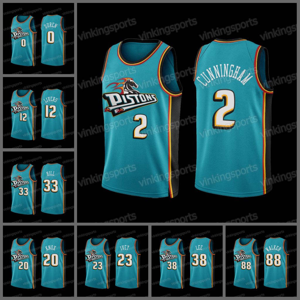 

2 Cade Cunningham Piston 2022-23 Classic Basketball Jerseys Jaden Ivey Grant Hill Saddiq Bey Isaiah Stewart Hamidou Diallo Killian Hayes Nerlens Noel 88 Kemba Walker