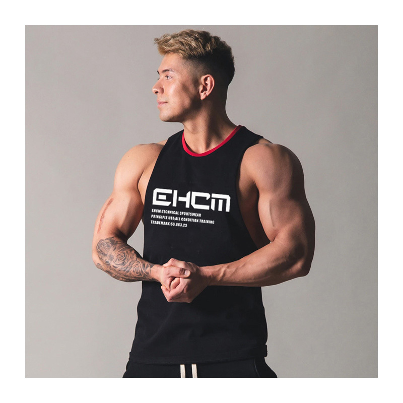 

sport musculation muscle shirt tank tops coton tanktop men gym work out vest alphalete printing black tank top fitness tank 220513