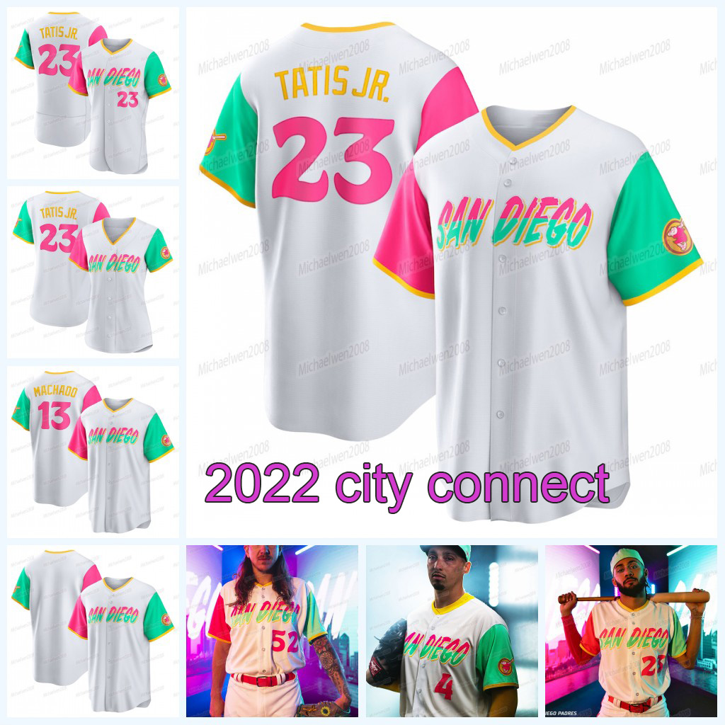 

San Diego Fernando Tatis Jr. Padres 2022 City Connect Jersey Manny Machado Eric Hosmer Trent Grisham Ha-Seong Kim Luke Voit Austin Nola Tony Gwynn Joe Musgrove, Men flex base