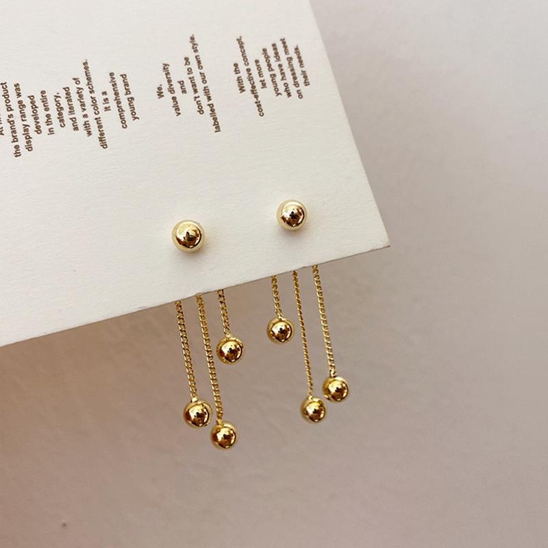 

Dangle & Chandelier Geometric Chain Metal Ball Tassel Earrings Women Simple Temperament Drop Earring Fashion Trends Jewelry 2022