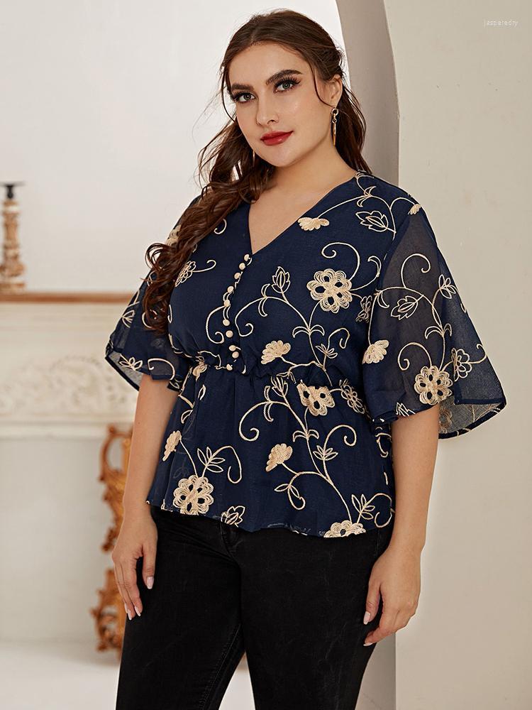 

Women's Plus Size T-Shirt Clearance Price Fashion Women Large Tops 2022 Summer Blue Casual Oversize Breathable ClothingWomen's Jasp22