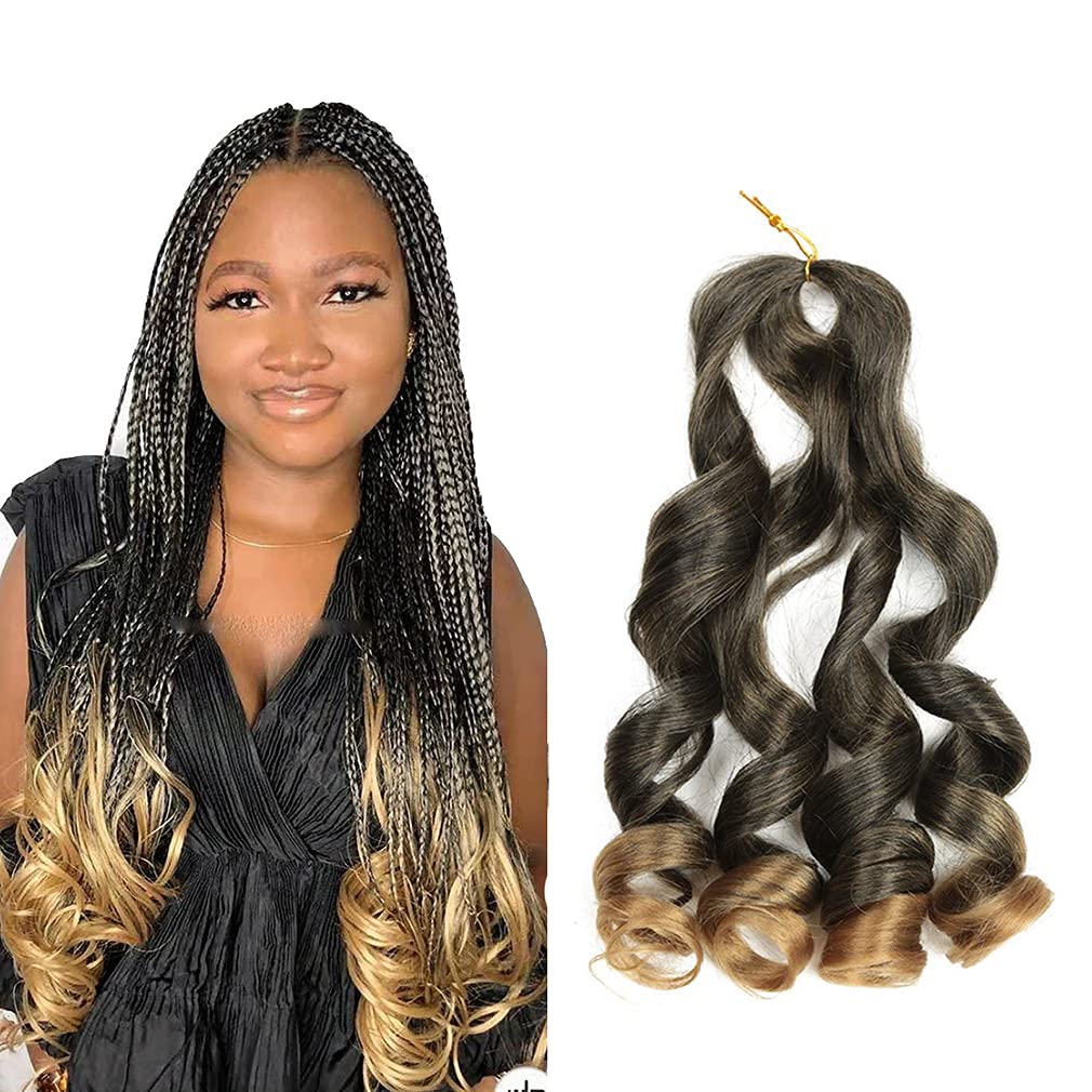 

Loose Wave Crochet Hair 22 Inch Bouncy French Curl Braiding Hair Pre Stretched Body Wavy Synthetic Extensions For Black Women LS04, 30