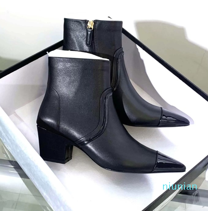 

2023 High quality fashion boots winter luxury zipper boots leather hot 35 -40 Pointed head Designer brand boot, 3cm