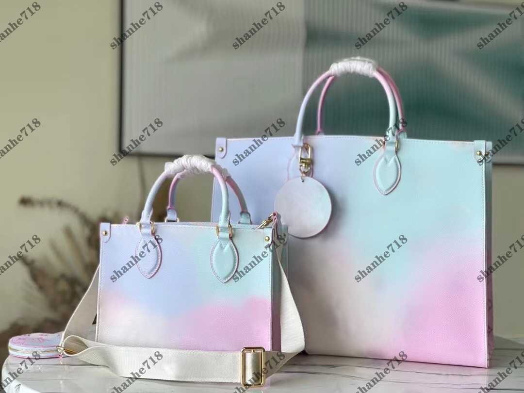 

Multicolour Gradient Onthego Totes Women Shoulder Crossbody Bags Mirror Quality Designer Handbags Luxury Lady Purses Large Shopping Bag, Add box + dust bag
