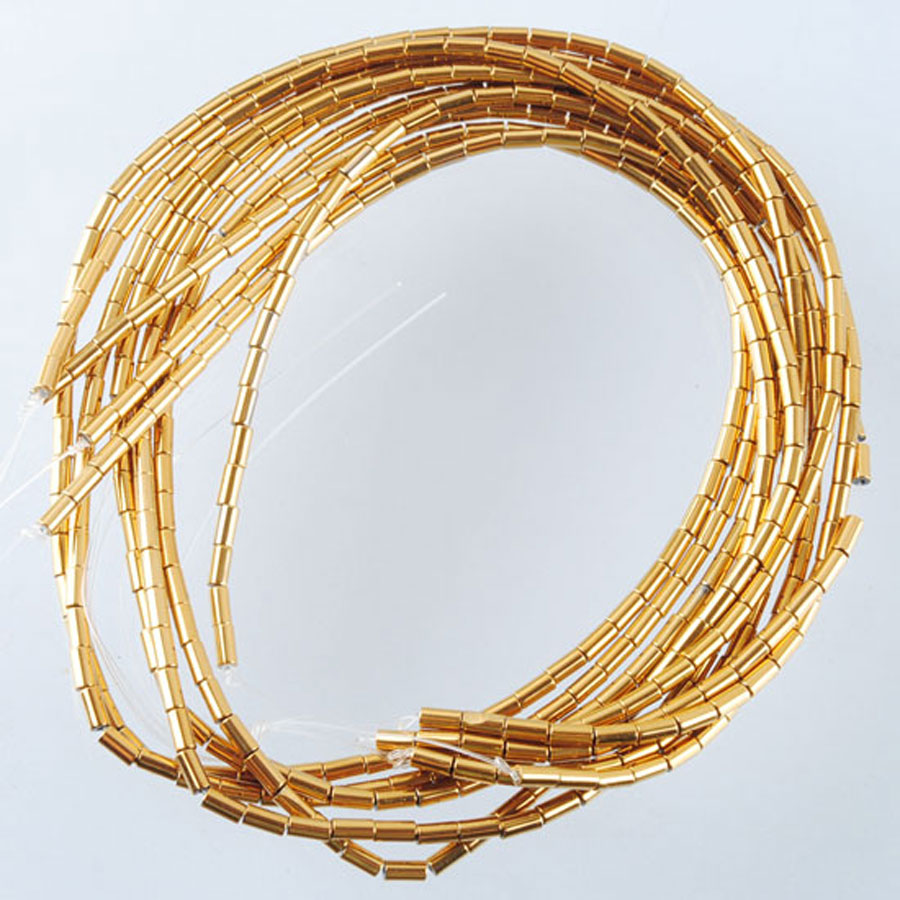 Gold Color Non Magnetic Materials Hematite Tube Column Beads 2x4mm Fit DIY Jewelry Making Bracelet Accessories BL300-image-788296752