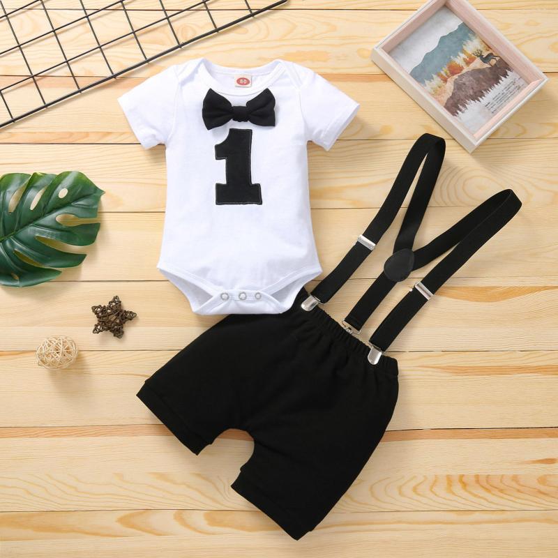 

Clothing Sets Baby Boy One Year Birthday Outfit 1st Toddler Clothes Party Formal Red Black GrayClothing