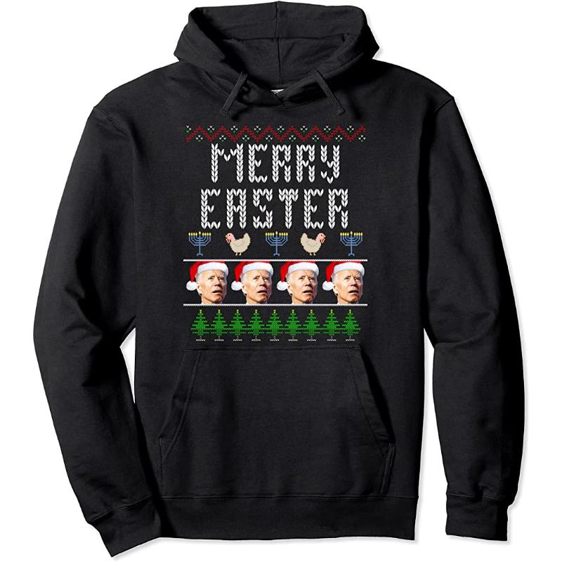 

Men' Hoodies & Sweatshirts Funny Joe Biden Ugly Christmas Sweater Pullover Hoodie