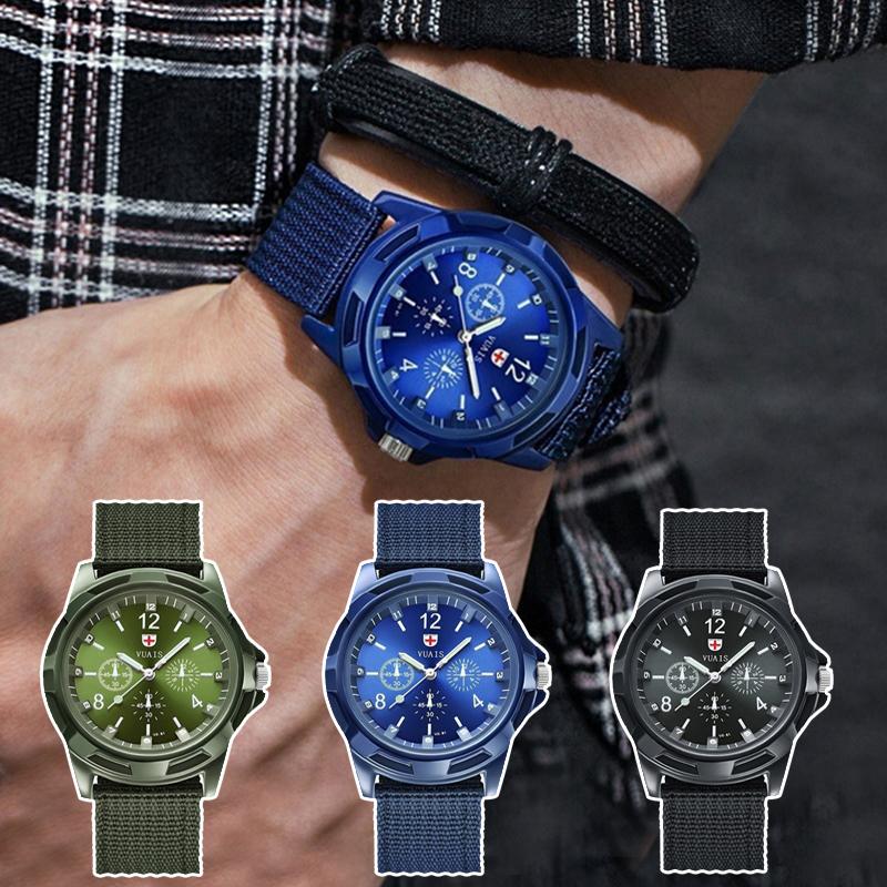

Wristwatches Military Nylon Band Watch Men Watches Gemius Army Wrist Quartz Sports Relojes Para Hombre Relogio Masculino, Black