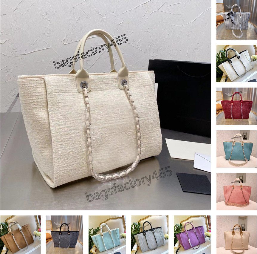 

Luxury Design Striped Canvas Beach Bag Leather Handle Chain Bags High-end Elegant Party Package Mommy Tote Multiple Colors Large Capacity Travel Fashion Handbag, Make up the difference