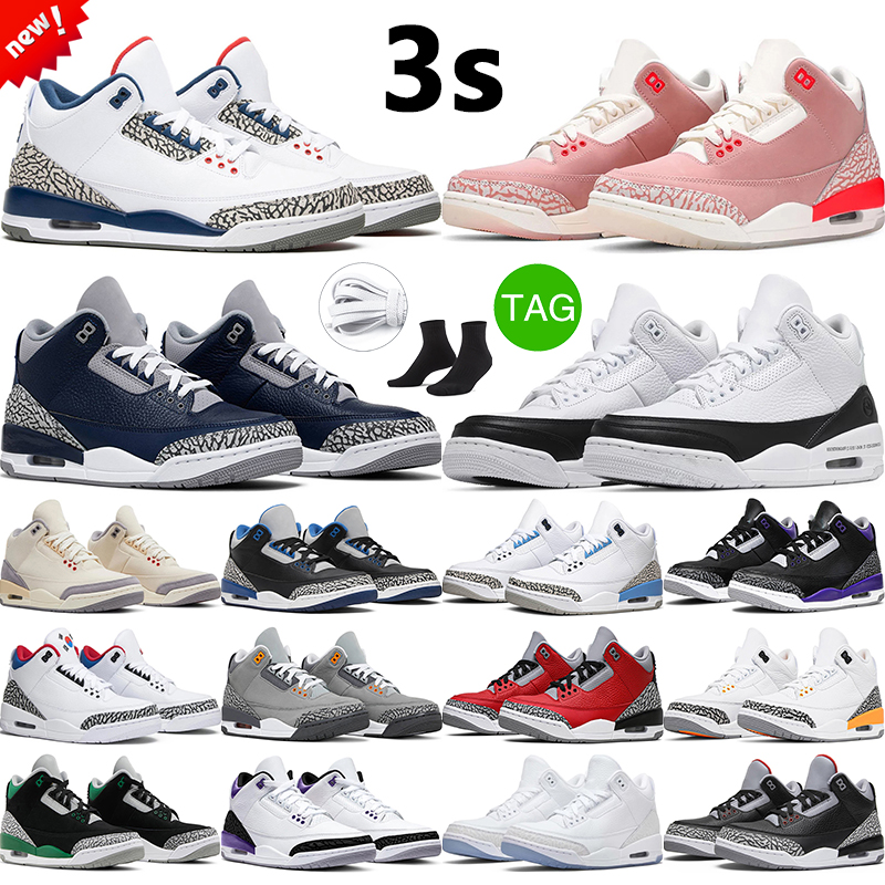 hommes femmes 3s rétro chaussures de basket-ball cour violet cool gris noir ciment jumpman 3 hommes baskets de sport baskets
