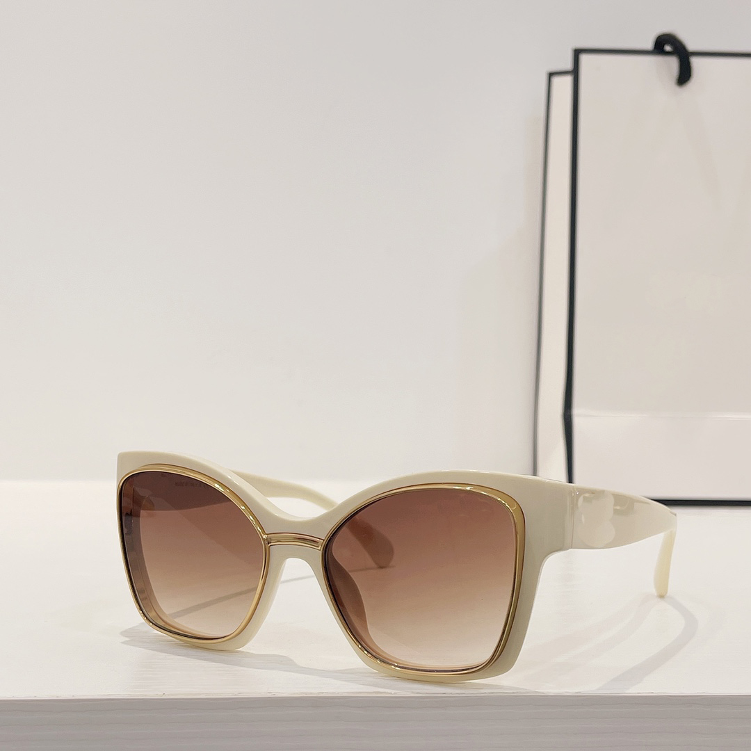 

New Khaki Sunglasses HD Anti-Blu-ray Personality Contrast Color Trend Glasses Frame Retro Fashion Accessories