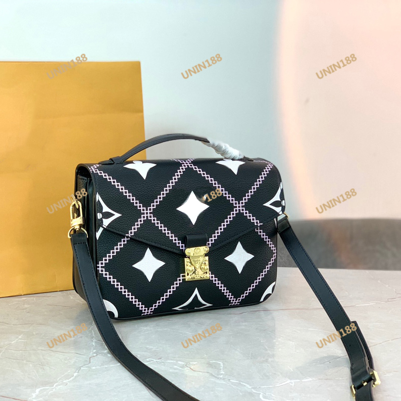 22ss Métis Femmes Luxurys Designers Totes Sacs S-Lock Sac À Main En Cuir Verni Empreinte Fiowers Sac En Métal Doré Messenger Dames Portefeuilles