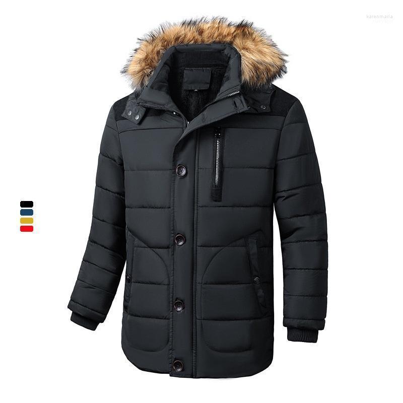 

Men's Down & Parkas Winter Cotton-padded Coat Warm Thickened Large Size With Velvet Hood Kare22, Black