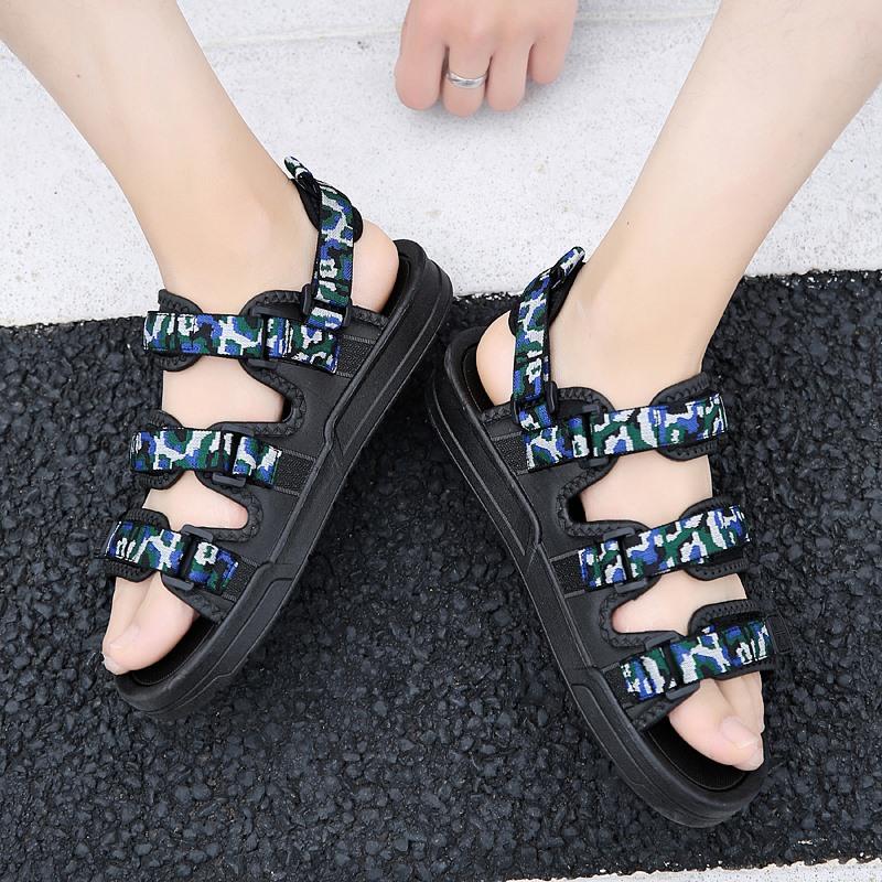 

Sandals BVNOBET Summer Shoes Men Black For Man Buckle Belt Design Platform Sandal Designer Large Size Sandalias De Hombre, Black-grey