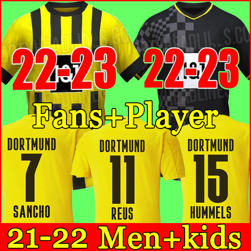 

soccer jerseys 21 22 23 DOrtmund 2022 2023 soccer football shirt REUS NEONGELB BELLINGHAM HUMMELS BRANDT YEYNA men + kids kit maillot de foot, 22-23 home
