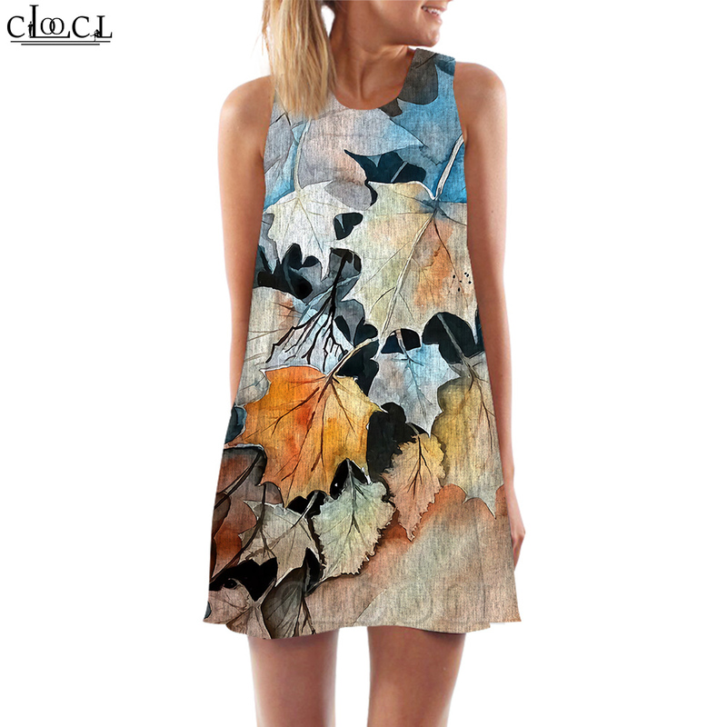 

Women Tank Tops Sycamore Leaves Graphics 3D Printed Loose Dress Sexy Mini Short Party Female Vest Sleeveless Dress 220616, Sleeveless dress-11