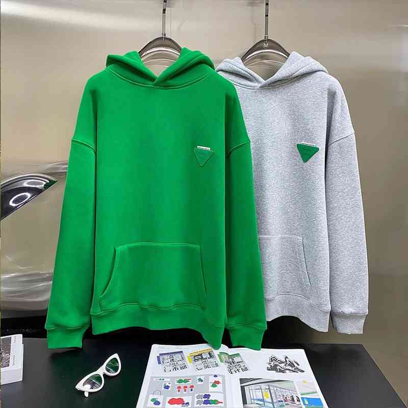 

Men' and Women' Hoodie Bottega Green Triangle Contrast Color Splicing Loose Fashion Print High Street Brand Hooded Sweater, White
