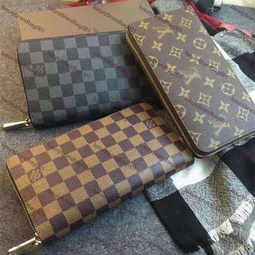 

GGs LOUISS VUTTONS LVs YSLs Fashion women clutch wallet pu leather wallet single zipper wallets lady ladies long classical purse with orange box card 60017, 000