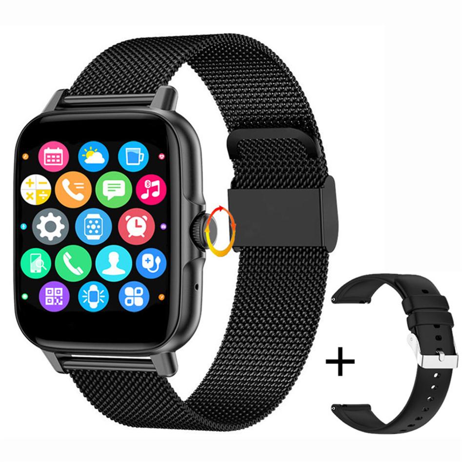 

Smart Watch Men Women Touch Knob Menu NFC Encoder Sport Fitness Bracelet Smartwatch Bluetooth Call Custom Dial For Android IOS Sil259A