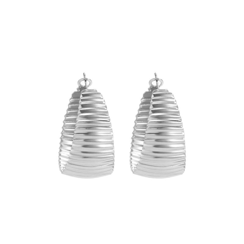 

Hoop & Huggie Exaggerated Punk Metal Stripe C-shaped Earrings Trend Hip Hop Fashion European And American Personalized Jewelry
