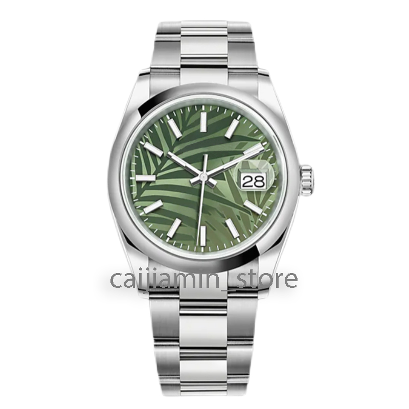 

Mens Mechanical Watch 36/41mm green face Oyster stainless steel strap Roman numerals Automatic Calendar watches, Tool