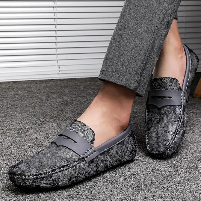 High Quality Loafers Men Shoes PU Leather Casual Fashion Square Toe Classic Trend Mask Decoration Comfortable Breathable Slip-on Peas Shoes DH945