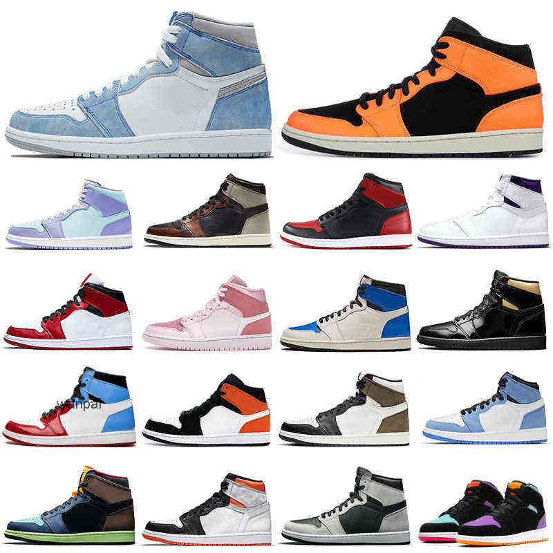 

2021 1s men basketball shoes 1 University Blue Obsidian Shadow Light Smoke Grey women mens trainers sports sneakers Dropshipping, 1s court purple
