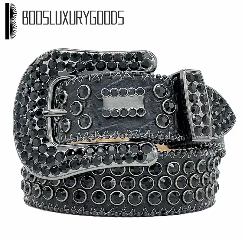 

2022 Designer Bb Belt Simon Belts for Men Women Shiny diamond belt Black on Black Blue white multicolour, With logo