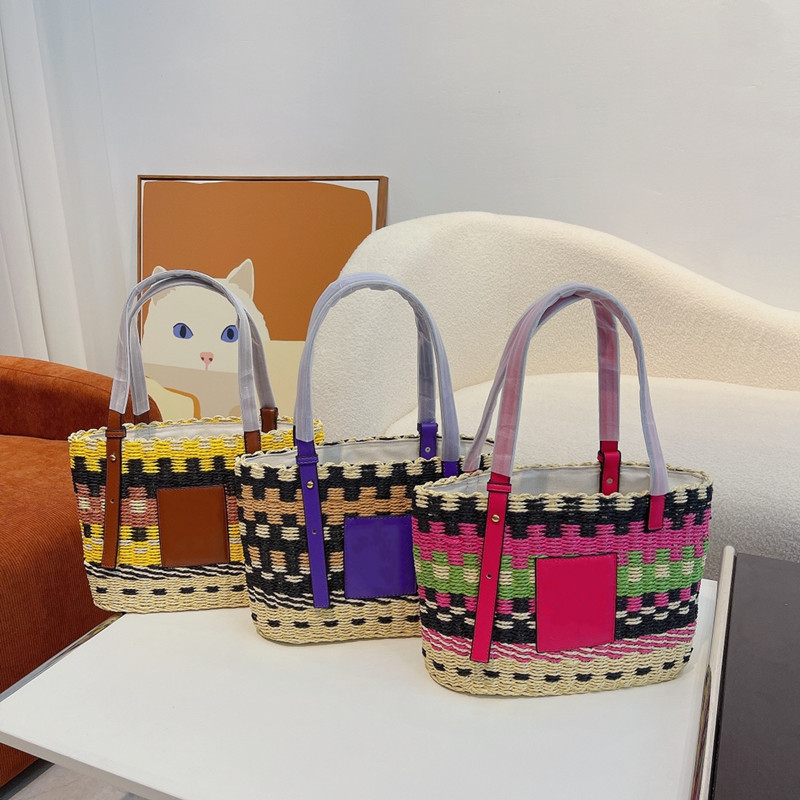 

Woman Crochet Square Basket Bags luxury straw handbag designer shoulder bag the tote bag Contrast Color Anagram Beach Totes Shopping Purse 2022 Top, Contact seller