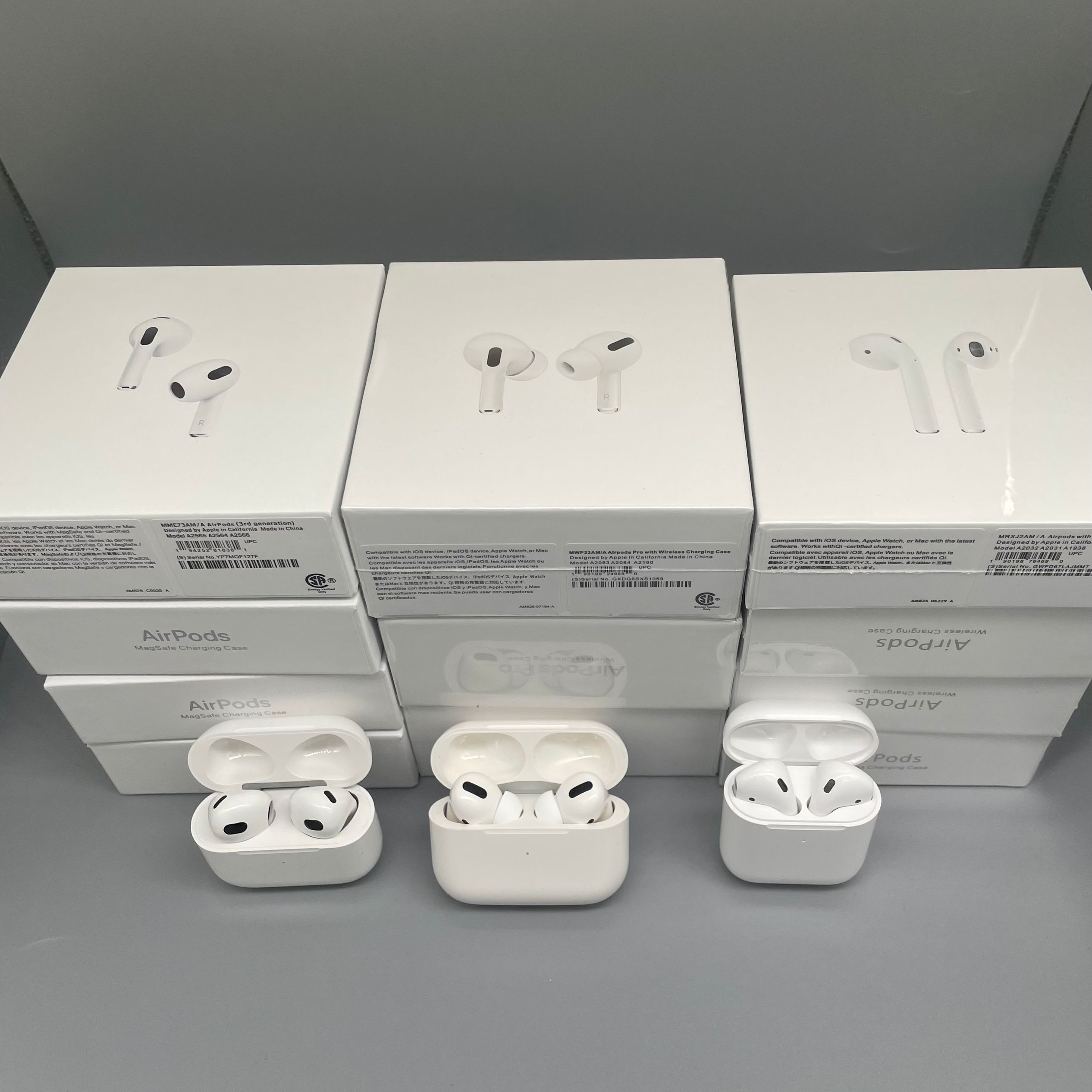 

1:1 quality Apple Airpods 3 Pro H1 Chip Air Gen 3 ANC earphones True noise reduction ap3 ap2 Wireless Bolutooth Headphone GPS rename EarBuds with Wireless charging, White