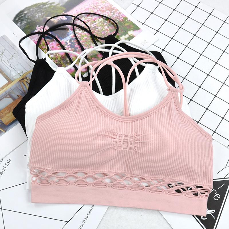 

Yoga Outfit Bra Fitness Women Sport Top Deportivo Mujer Wirefree Padded Athletic Vest Gym Running TopsYoga, Black